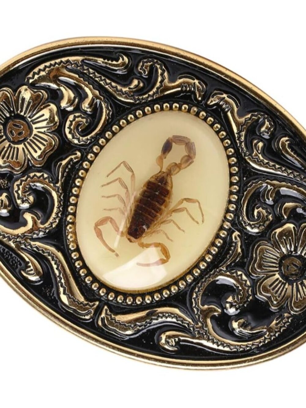 Men's Gold Unique Luminous Stone Native American Scorpion Animal Belt Buckle - Picture 3 of 5
